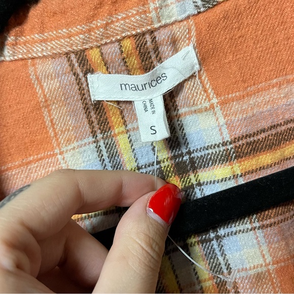 Orange Button-up Flannel - Picture 2 of 2